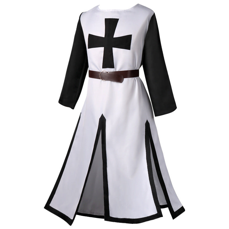 Medieval Tunic Royal Knight The Knights Templar Mens Warrior Crusader Costume with Belt