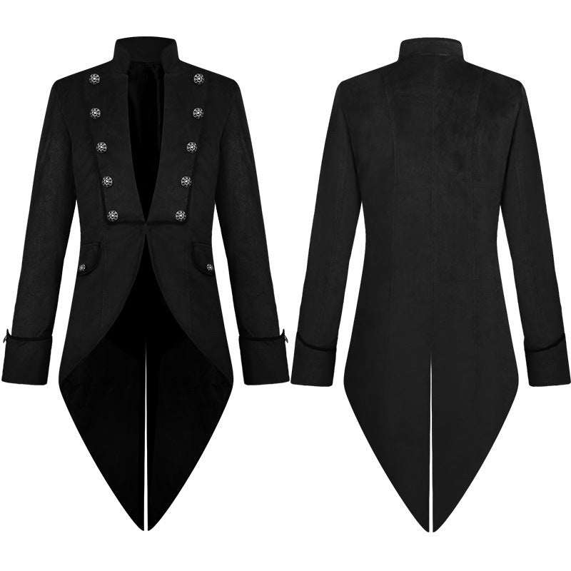 Unisex Victorian Tailcoat Steampunk Medieval Jacket Gothic Coat Halloween Costume